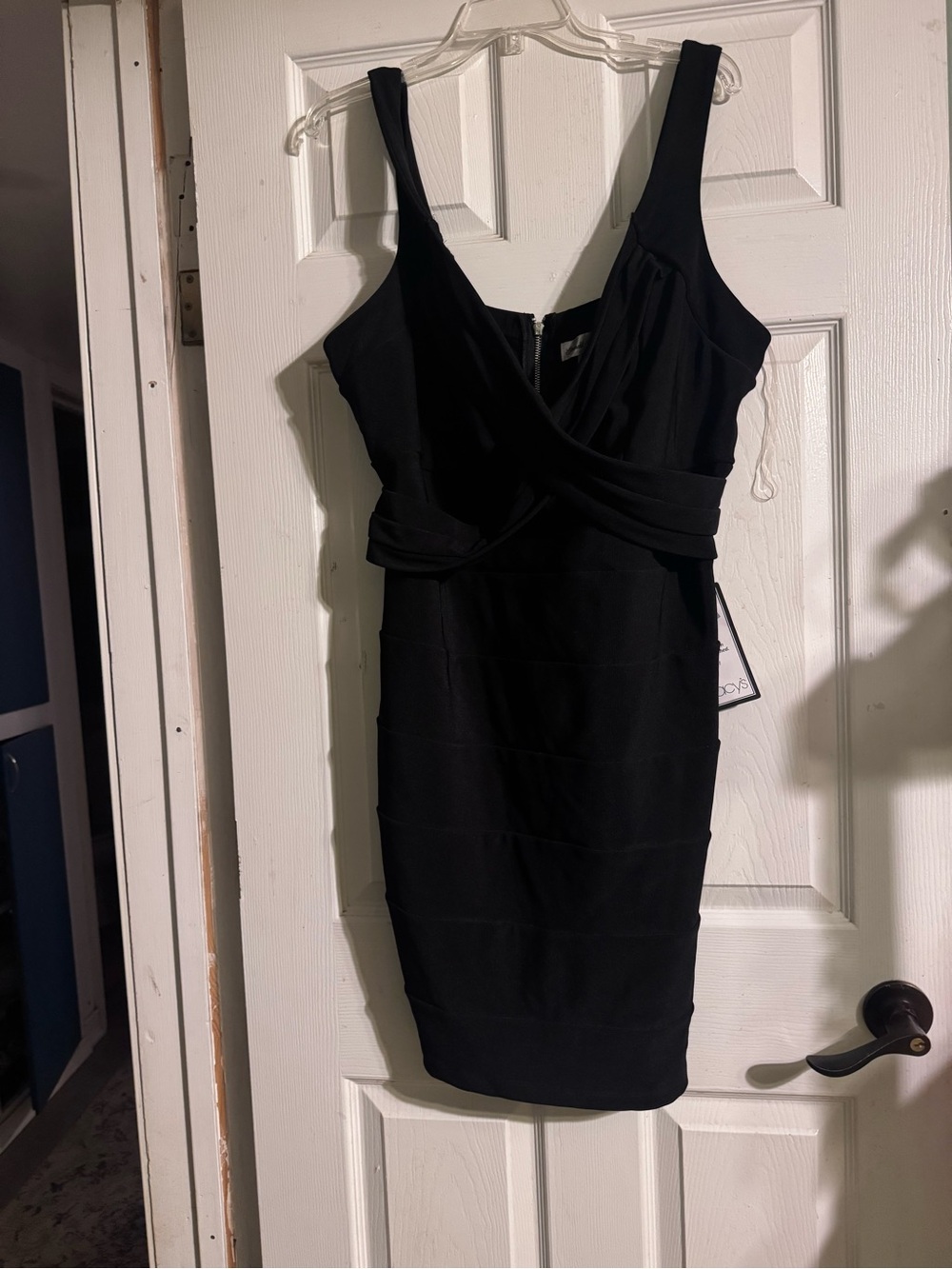 Emerald Sundae Black Sleeveless V-Neck Bodycon Mini Dress